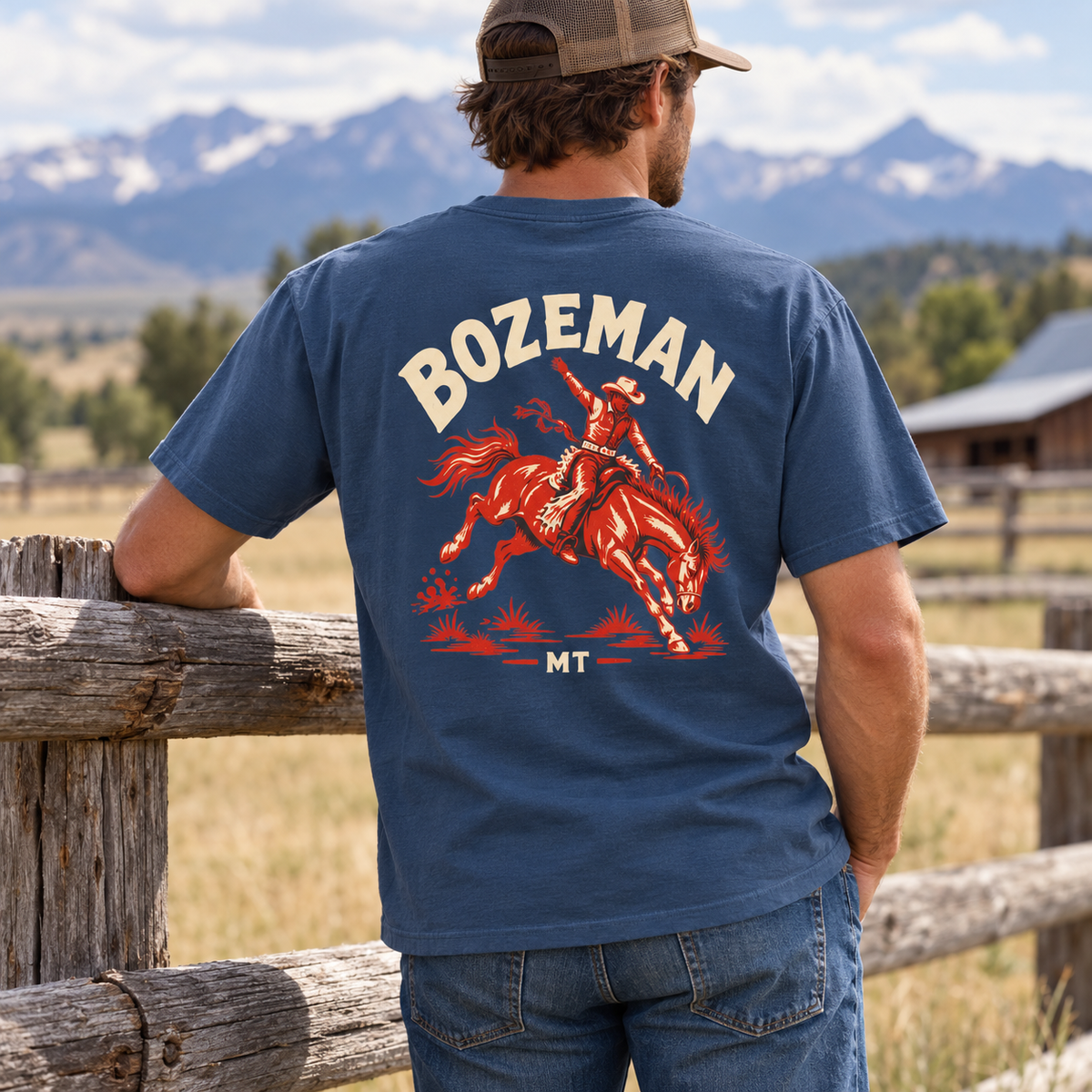 Bozeman Rodeo T-Shirt — lifestyle modeled view