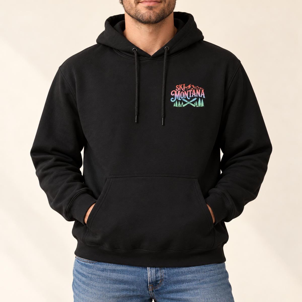 Ski Montana Resort Hoodie — lifestyle modeled view