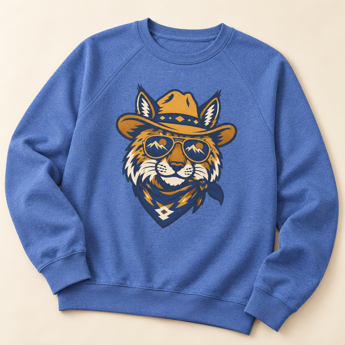 Cowboy Bobcat Sweatshirt — artwork close-up
