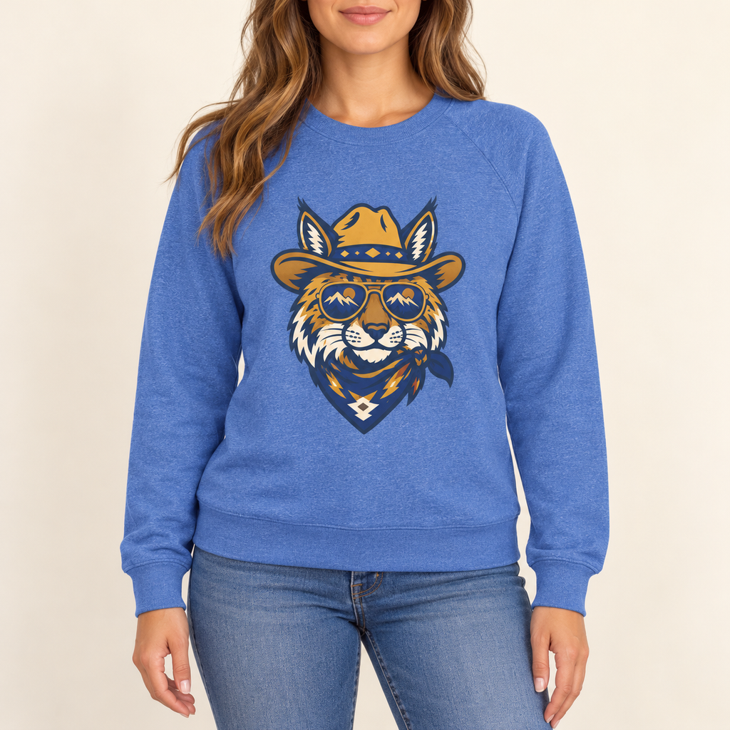 Cowboy Bobcat Sweatshirt — lifestyle modeled view