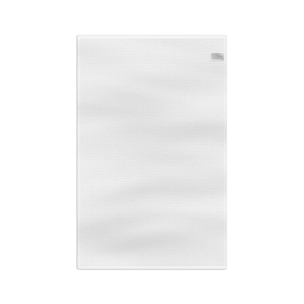 Plain white reverse of the Lupine and Bellflower tea towel
