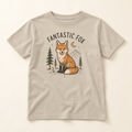 Wildlings Fantastic Fox sand youth tee flat lay